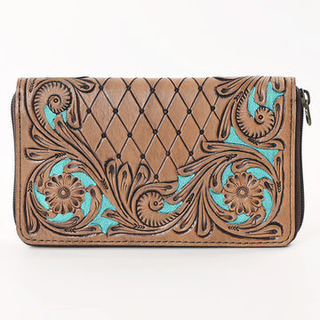 OHLAY WALLET Hand Tooled Genuine Leather women bag western handbag purse